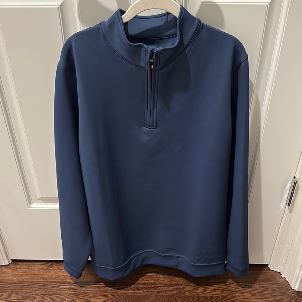 Men's Large USA Palm Blue Quarter-Zip Pullover